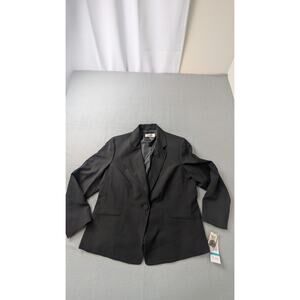 Le Suit Petite Women's Black 1-Button Career Blazer Jacket Suit Set 16P